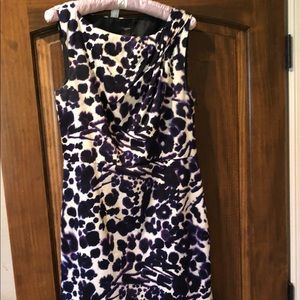 Ann Taylor shift dress floral 6 Navy and Purple